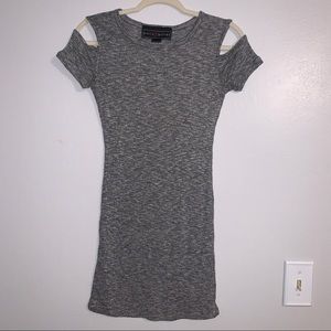 Heather Grey Cold Shoulder Fitted Dress - S
